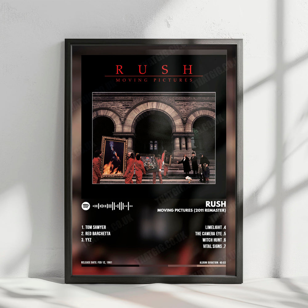 Rush "Moving Pictures" Album Cover Poster - with Complete Tracklist