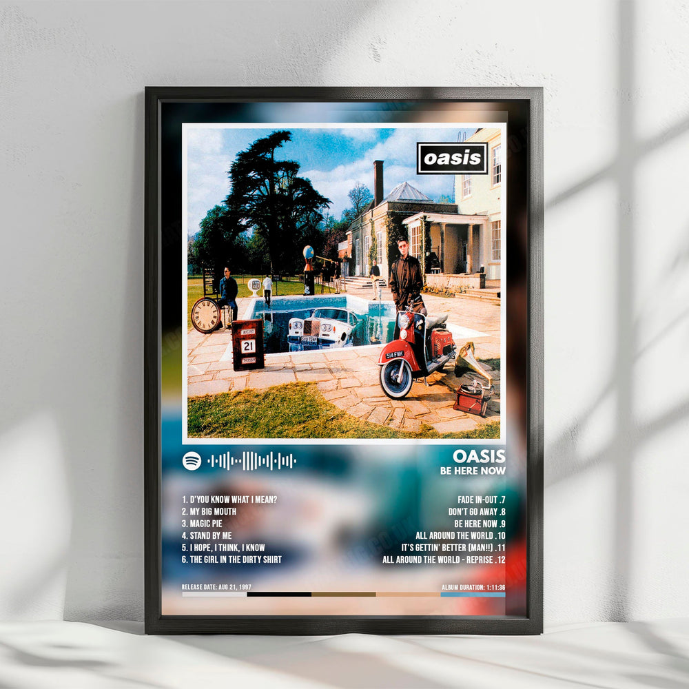 Oasis "Be Here Now" Album Cover Poster - with Complete Tracklist