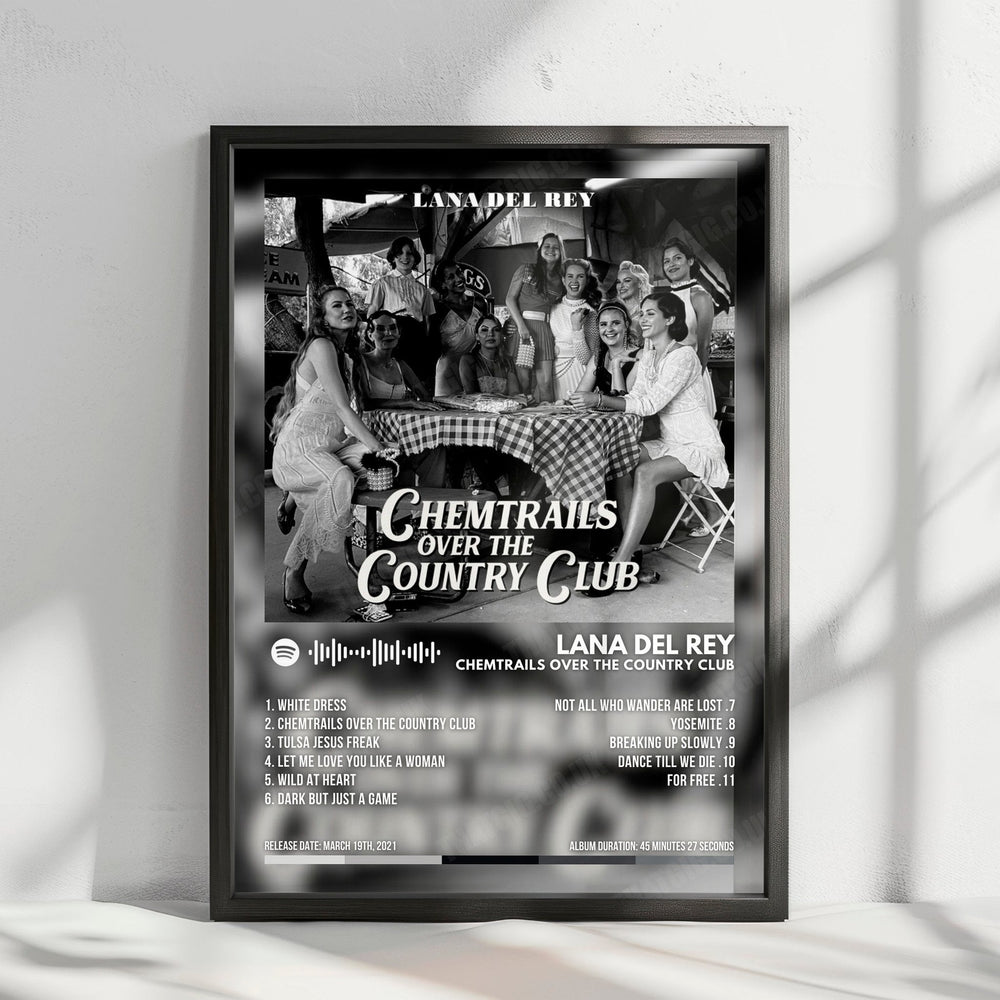 Lana Del Rey "Chemtrails Over The Country Club" Album Cover Poster - with Complete Tracklist