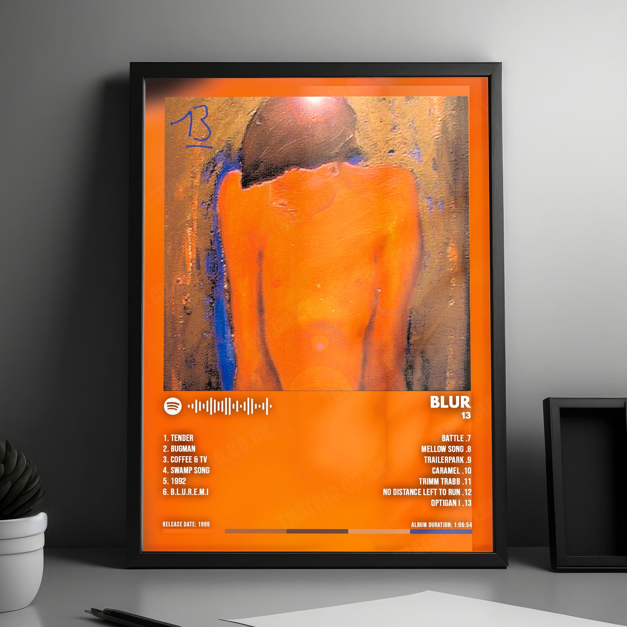 Blur "13" Album Cover Poster - with Complete Tracklist