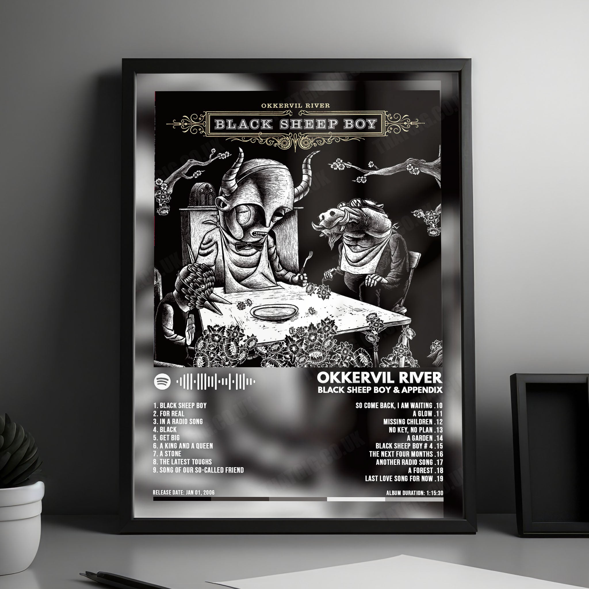 Okkervil River "Black Sheep Boy" Album Cover Poster - with Complete Tracklist