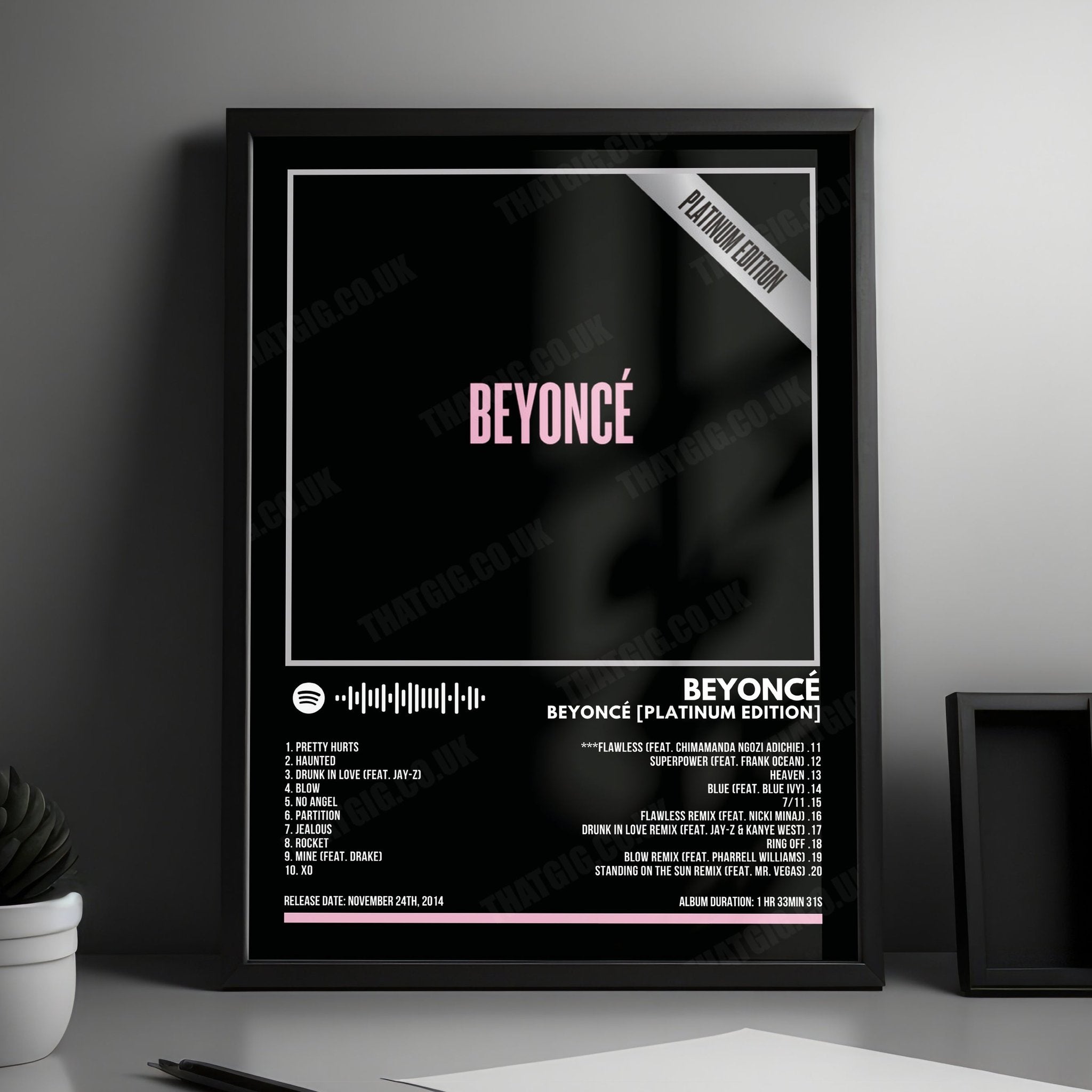 Beyoncé "Beyoncé (Platinum Edition)" Album Cover Poster - with Complete Tracklist