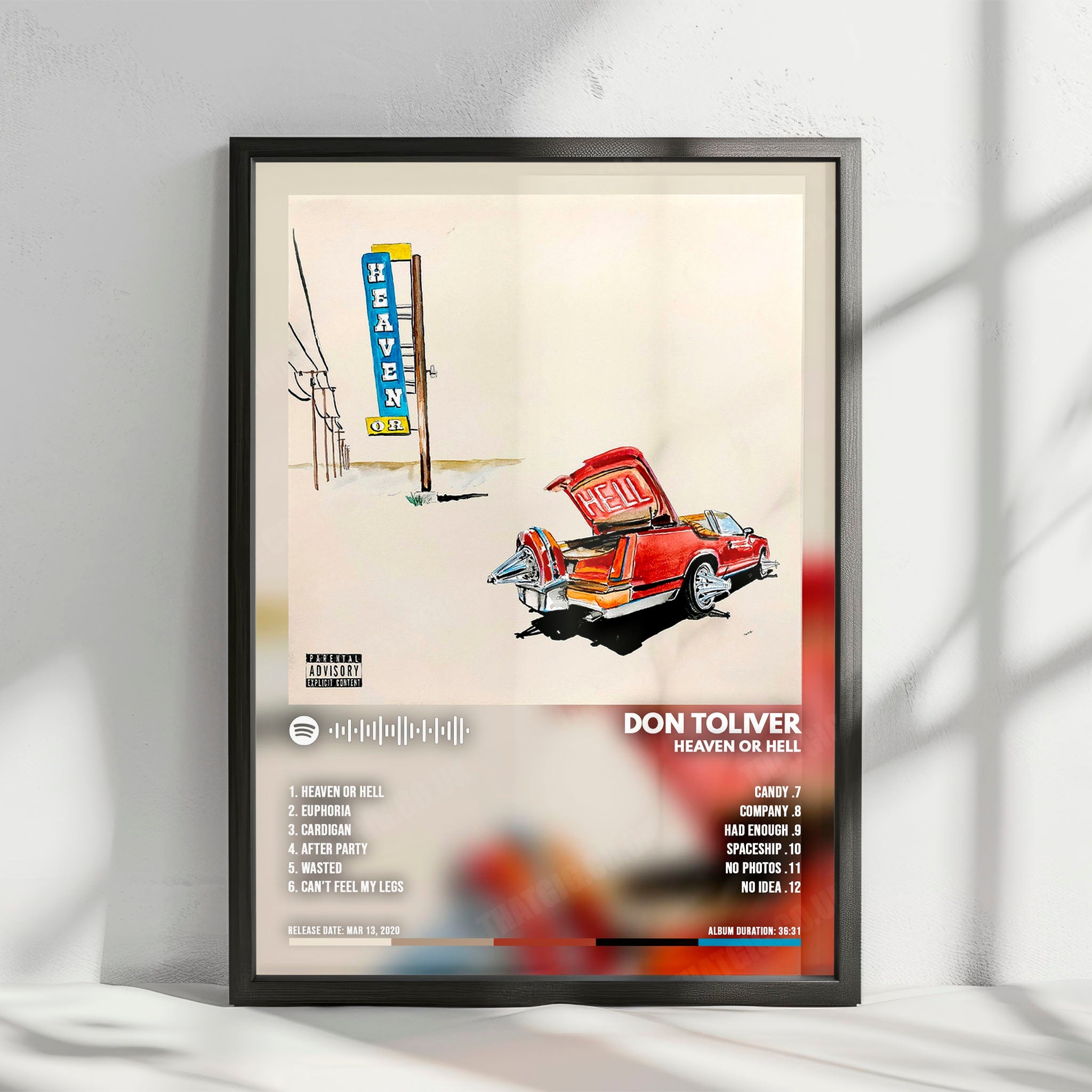 Don Toliver "Heaven or Hell" Album Cover Poster - with Complete Tracklist