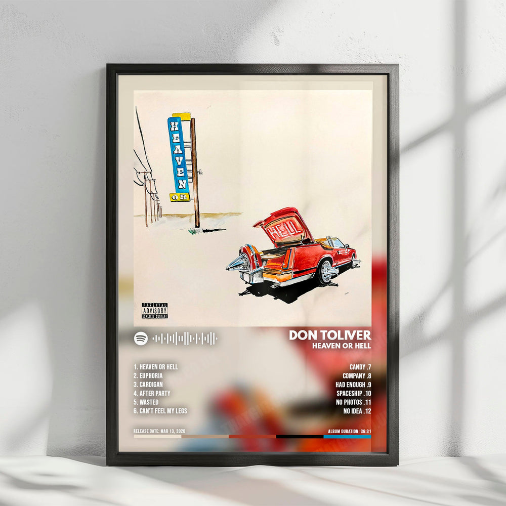 Don Toliver "Heaven or Hell" Album Cover Poster - with Complete Tracklist