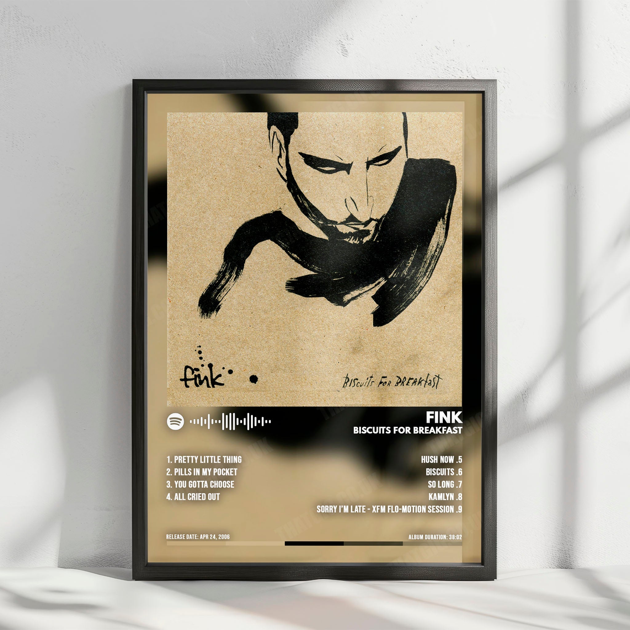 Fink "Biscuits for Breakfast" Album Cover Poster - with Complete Tracklist