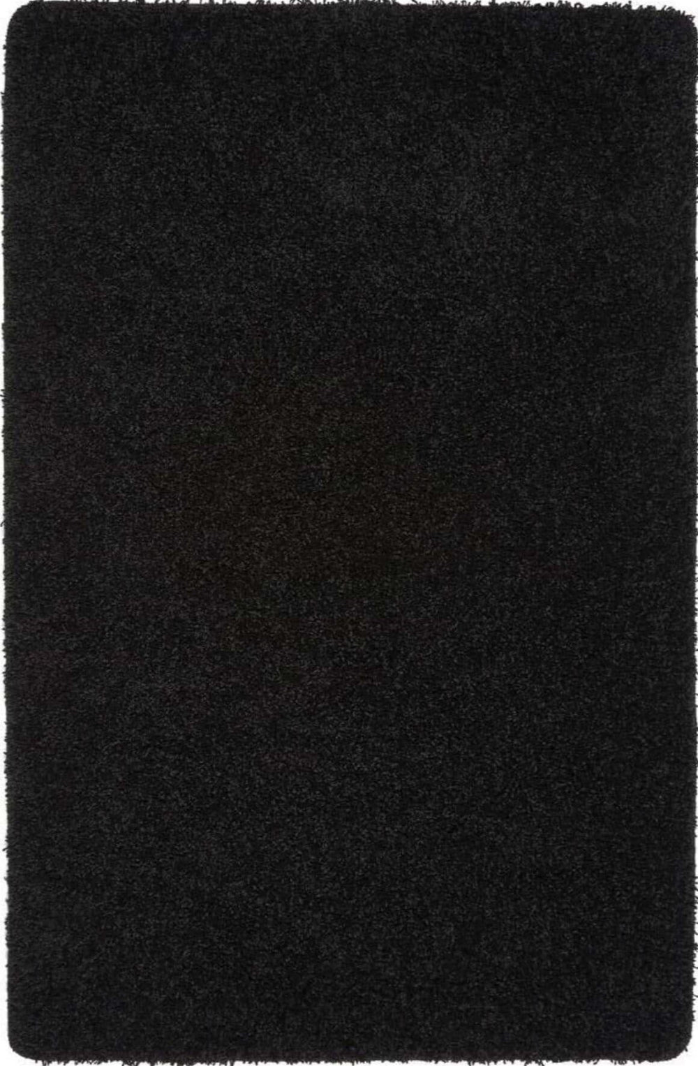 Washable Black Shaggy Rug
