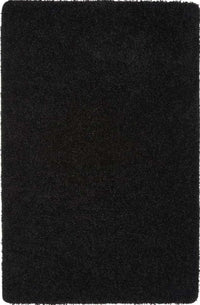 Washable Black Shaggy Rug