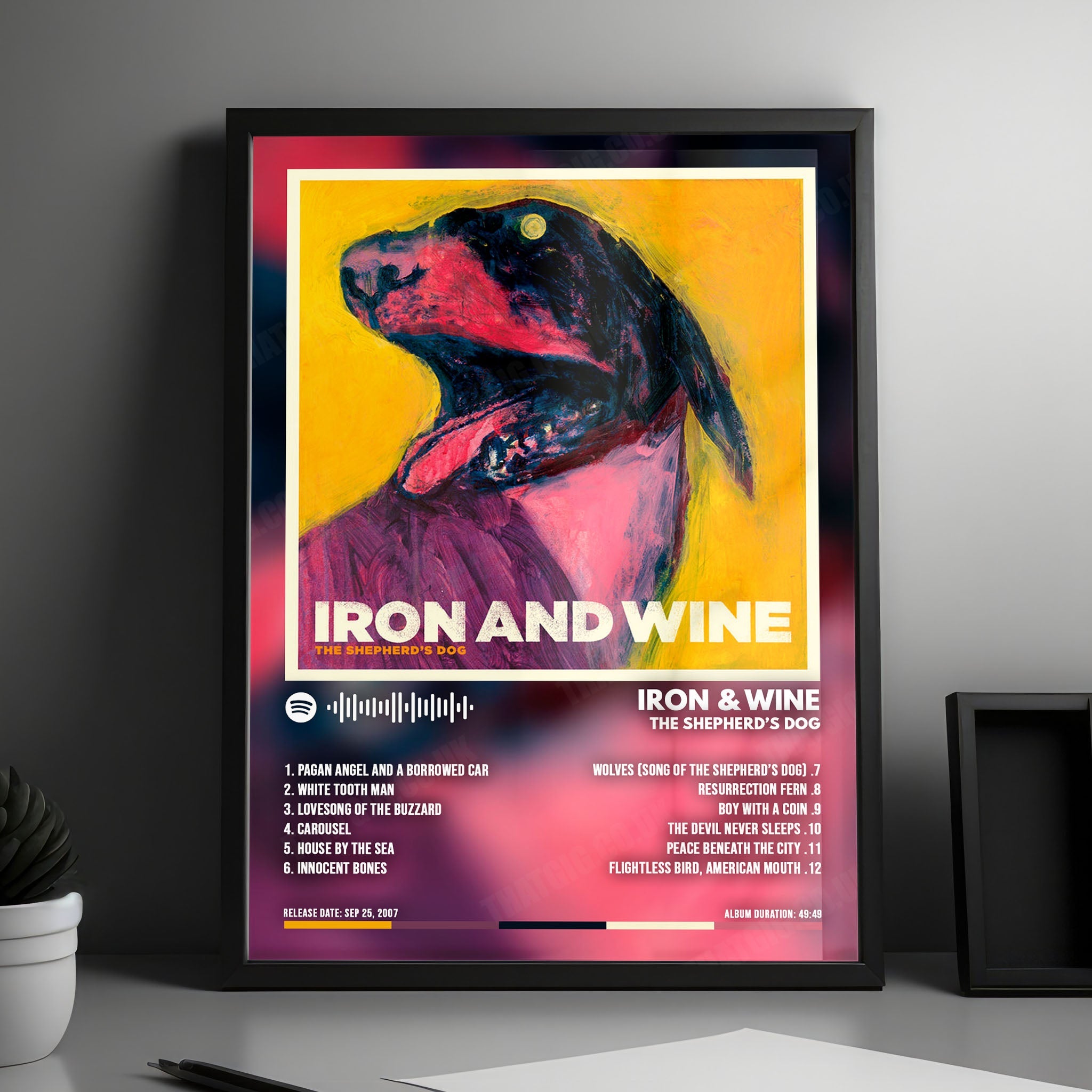 Iron & Wine "The Shepherd's Dog" Album Cover Poster - with Complete Tracklist