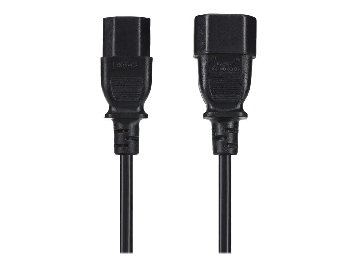 Maplin Power Lead IEC C14 Male Plug to C13 Female Extension Lead - 2m, Black