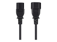 Maplin Power Lead IEC C14 Male Plug to C13 Female Extension Lead - 2m, Black