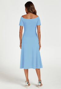 Bardot Midi Dress In Light Blue