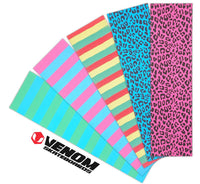 Venom Professional Grade Skateboard Griptape 9" x 33" - Leopard - Neon Pink