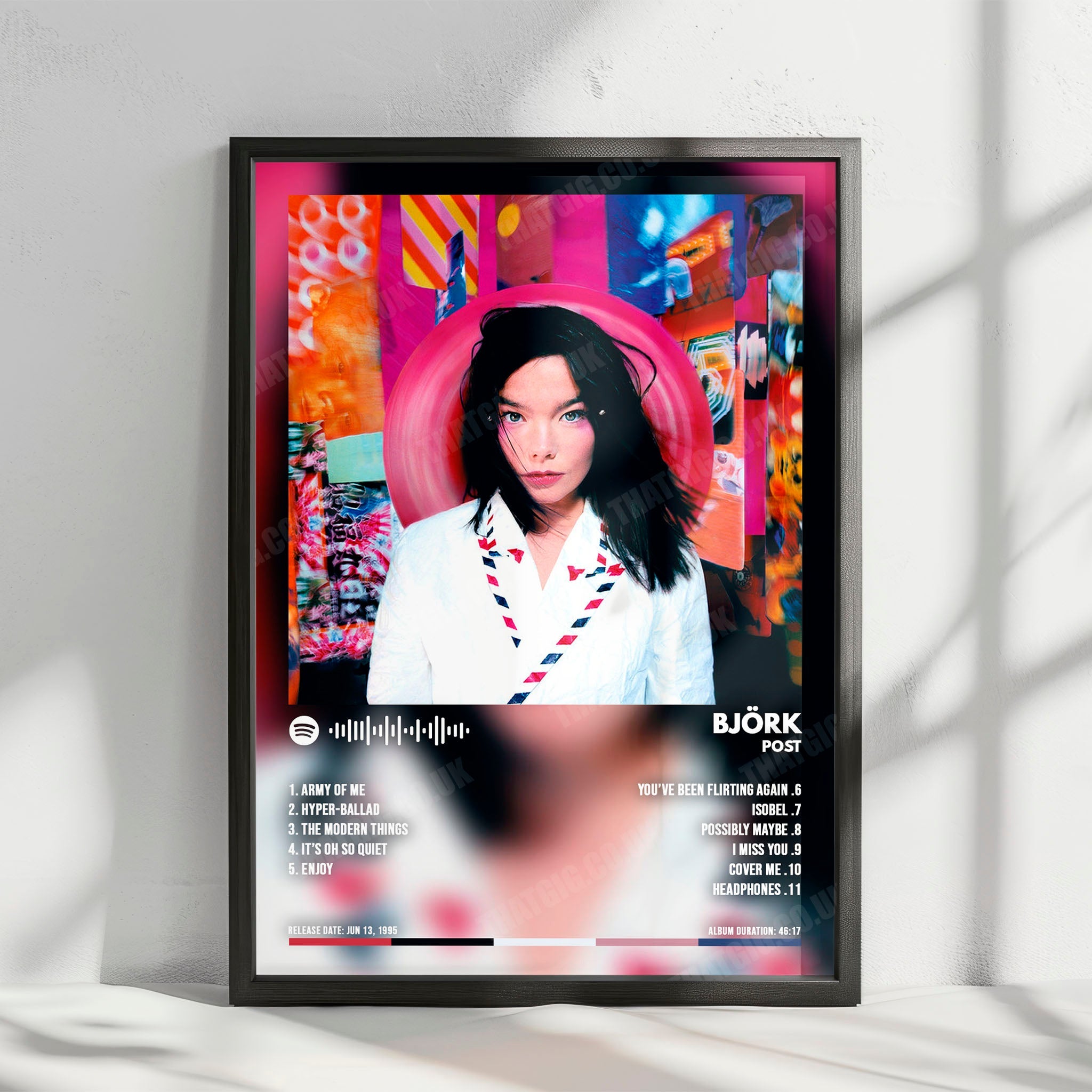 Björk "Post" Album Cover Poster - with Complete Tracklist