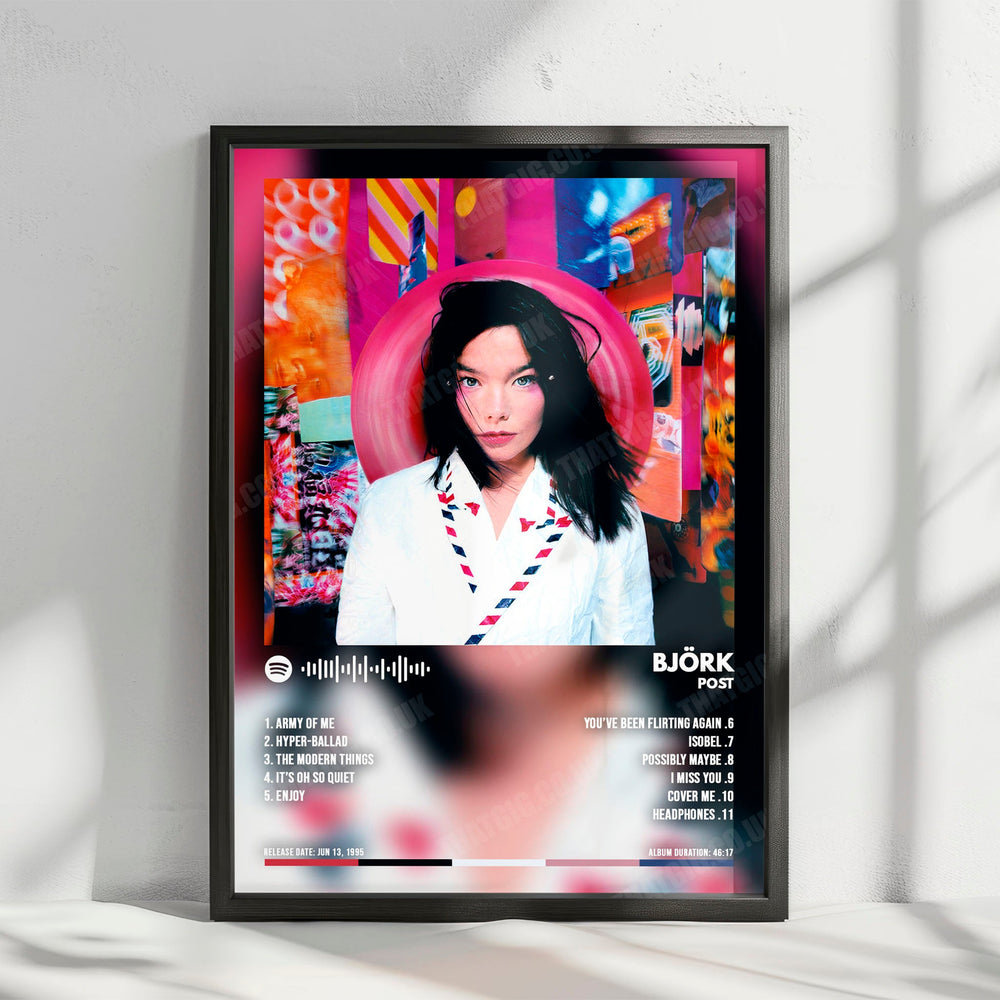 Björk "Post" Album Cover Poster - with Complete Tracklist