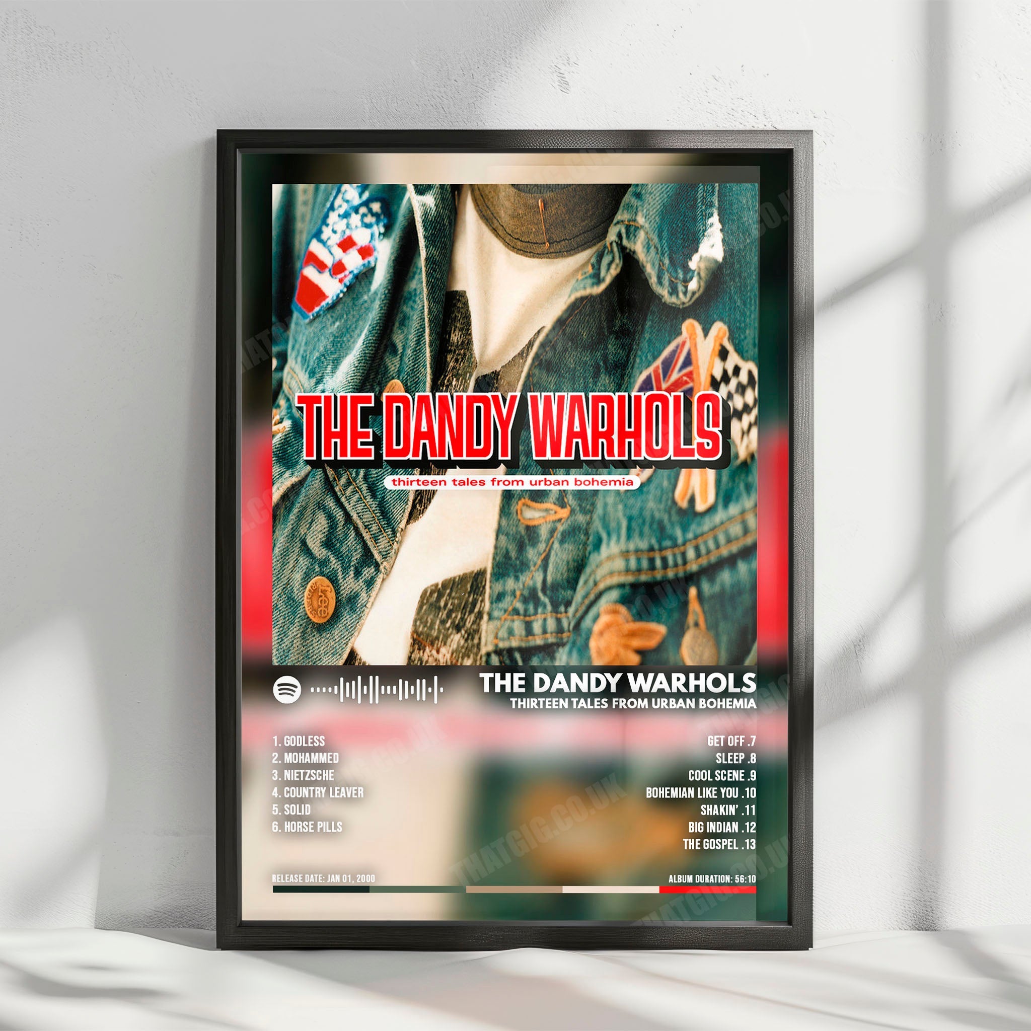 The Dandy Warhols "Thirteen Tales From Urban Bohemia" Album Cover Poster - with Complete Tracklist