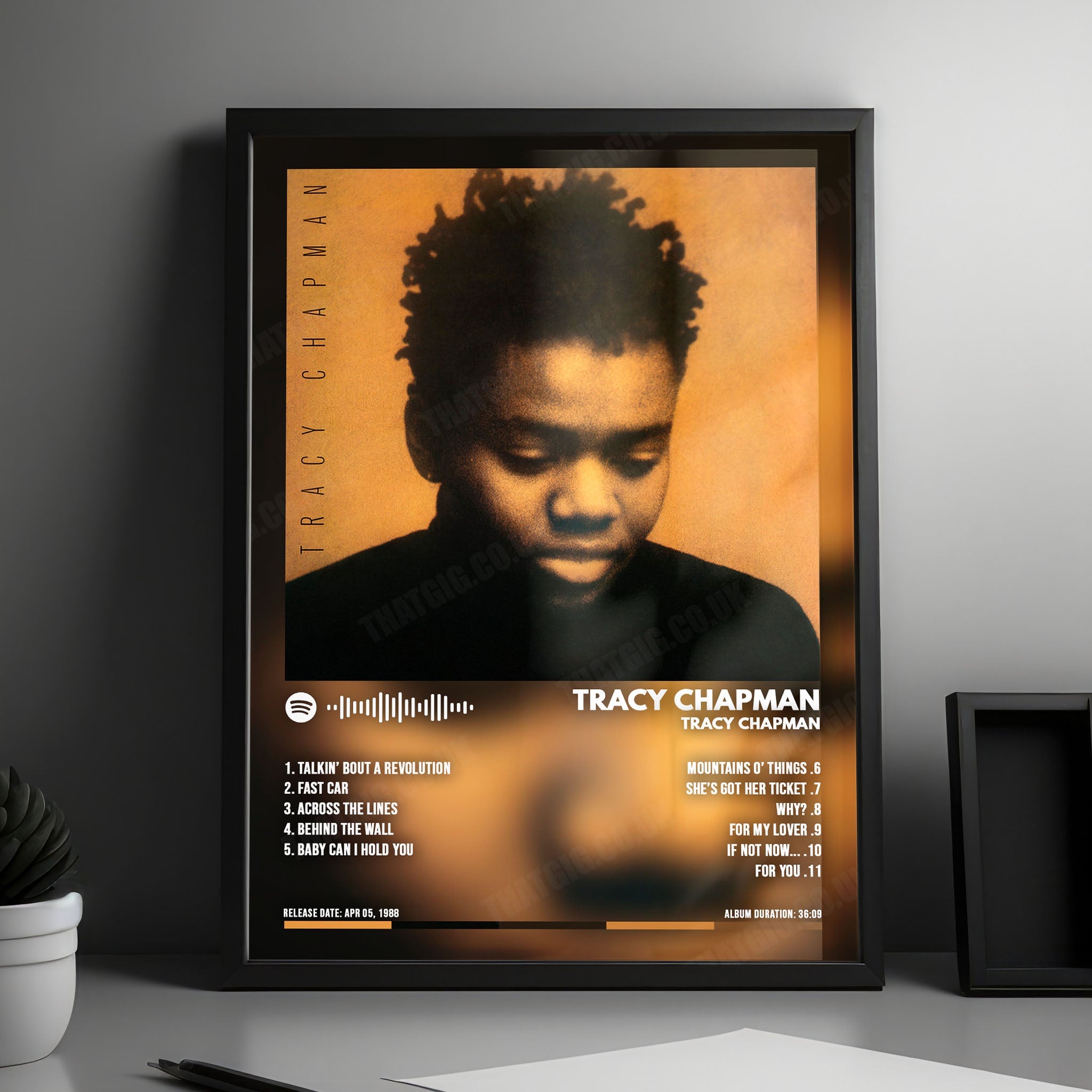 Tracy Chapman "Tracy Chapman  " Album Cover Poster - with Complete Tracklist