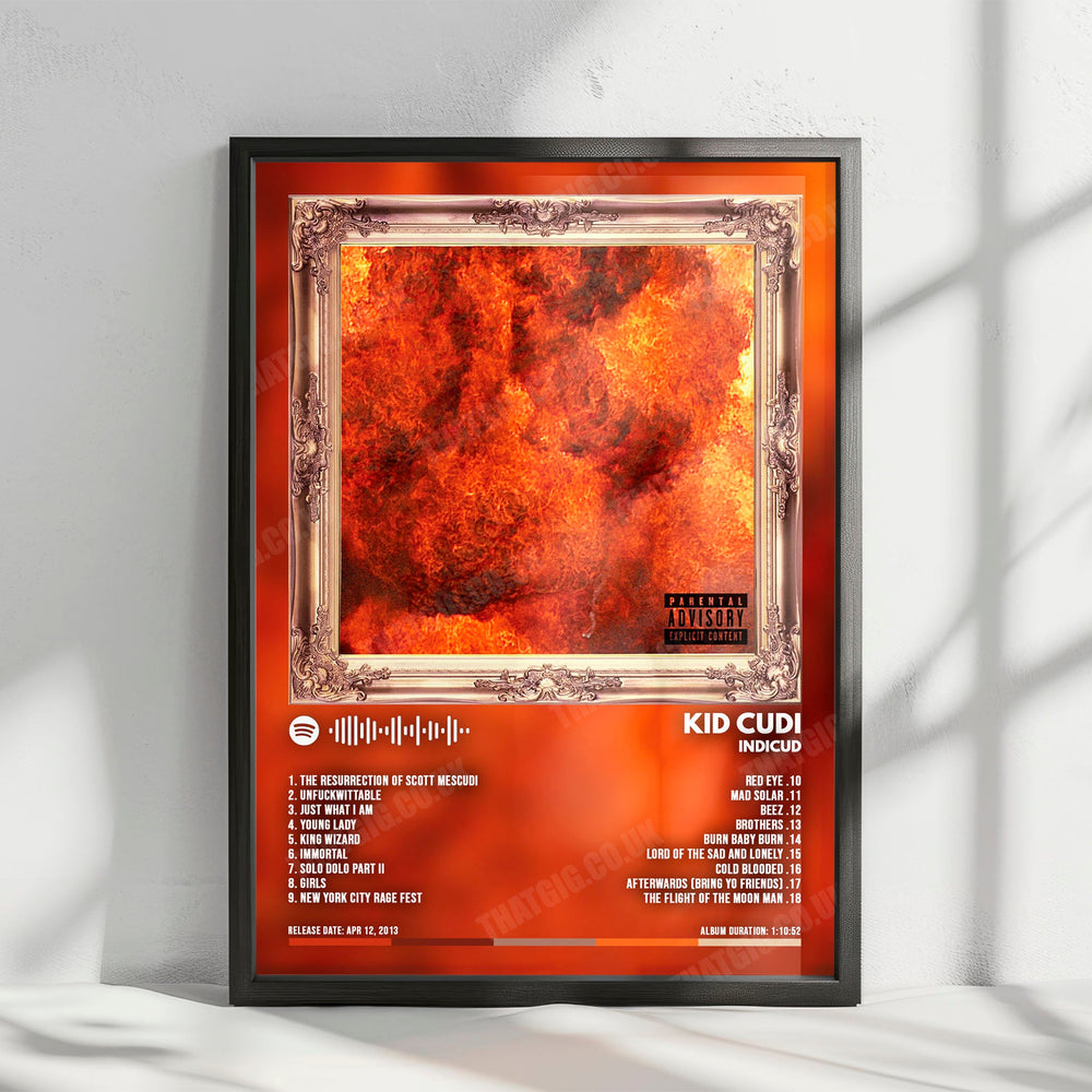 Kid Cudi "Indicud" Album Cover Poster - with Complete Tracklist
