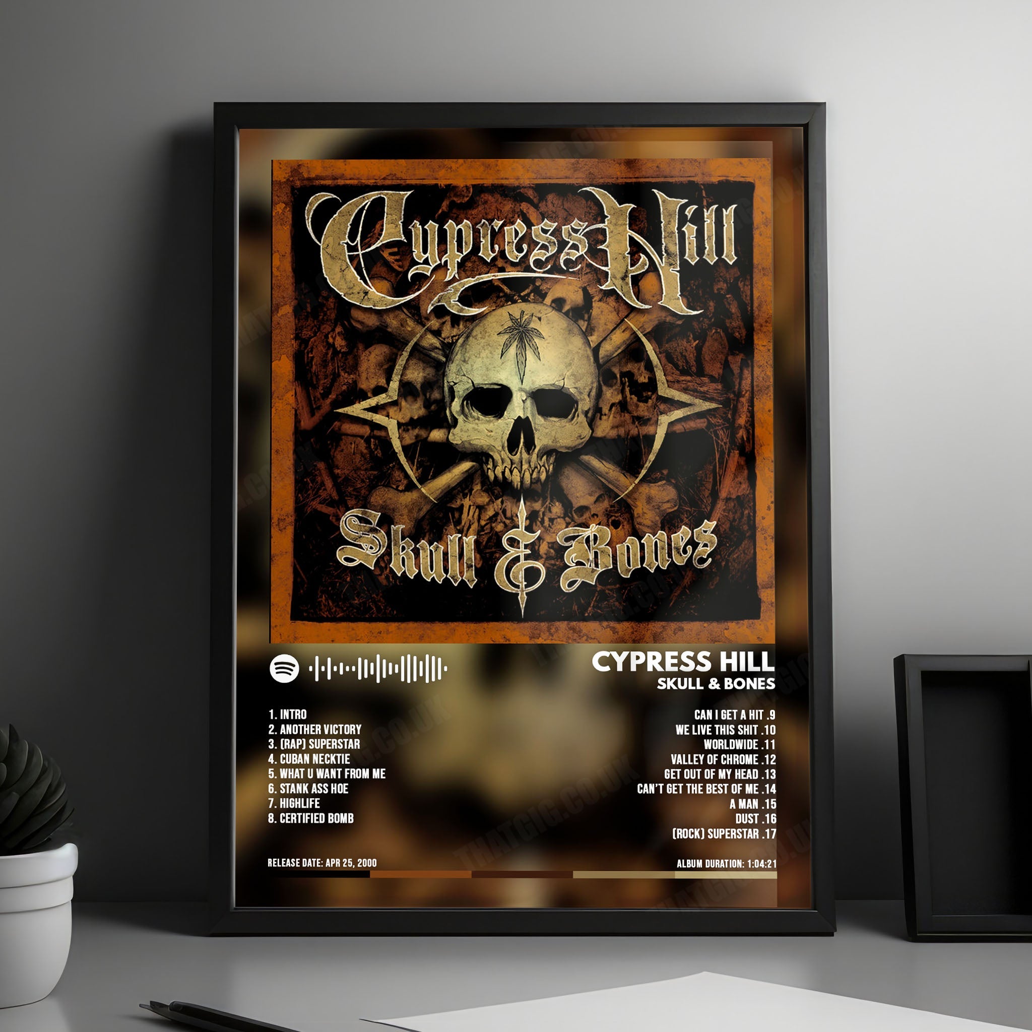 Cypress Hill "Skull & Bones" Album Cover Poster - with Complete Tracklist