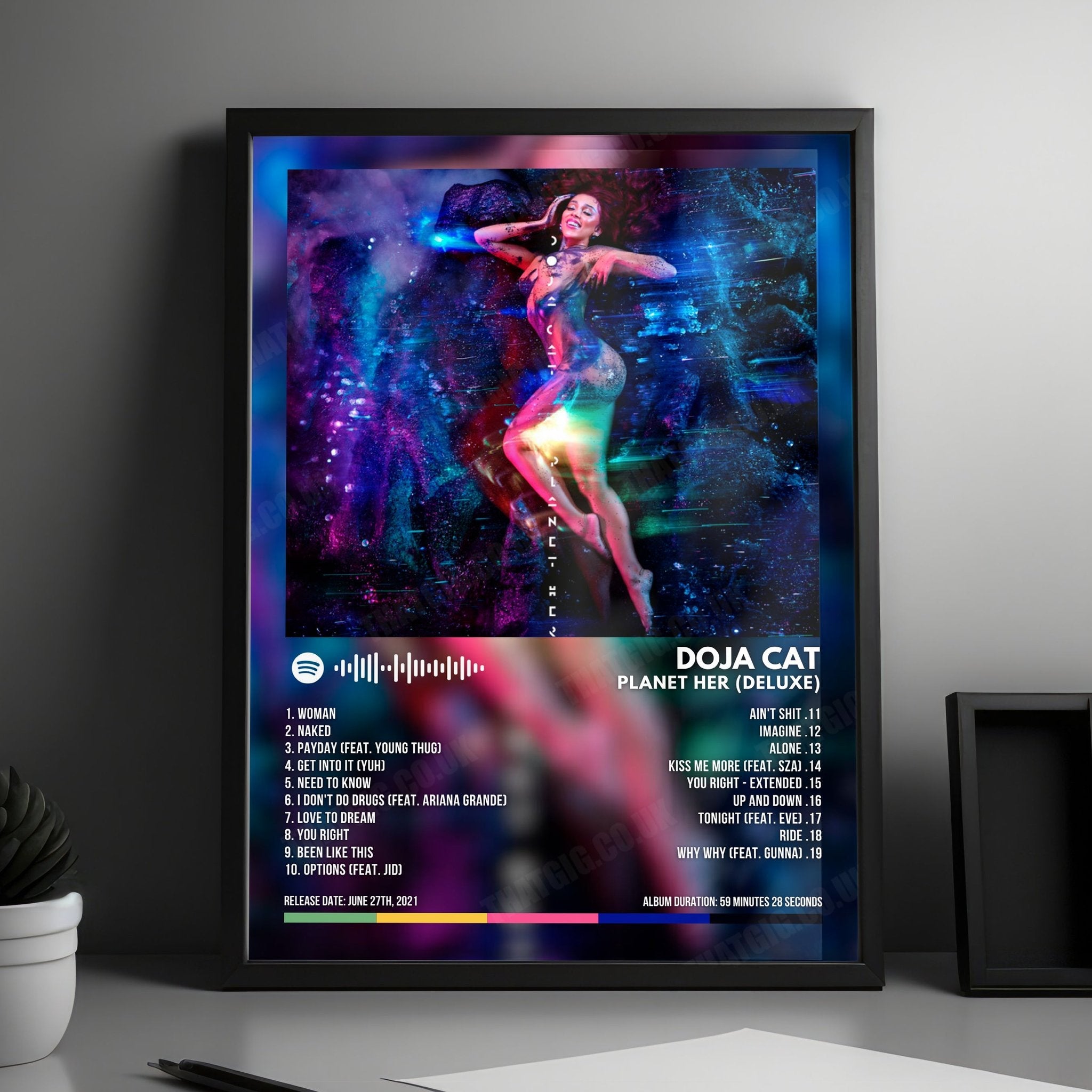 Doja Cat "Planet Her (Deluxe)" Album Cover Poster - with Complete Tracklist