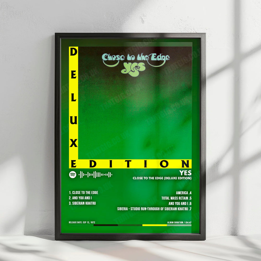 Yes "Close to the Edge  " Album Cover Poster - with Complete Tracklist