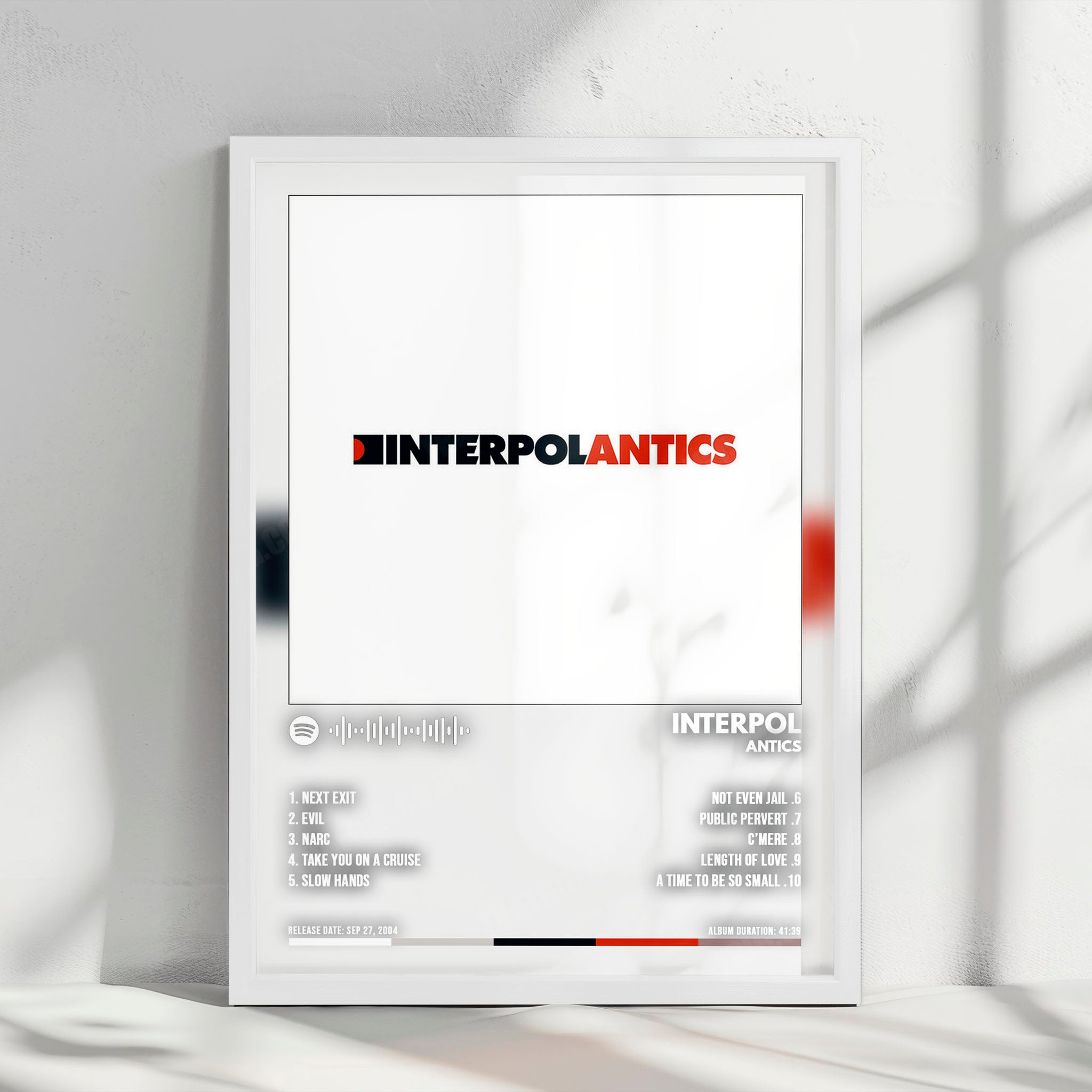 Interpol "Antics" Album Cover Poster - with Complete Tracklist