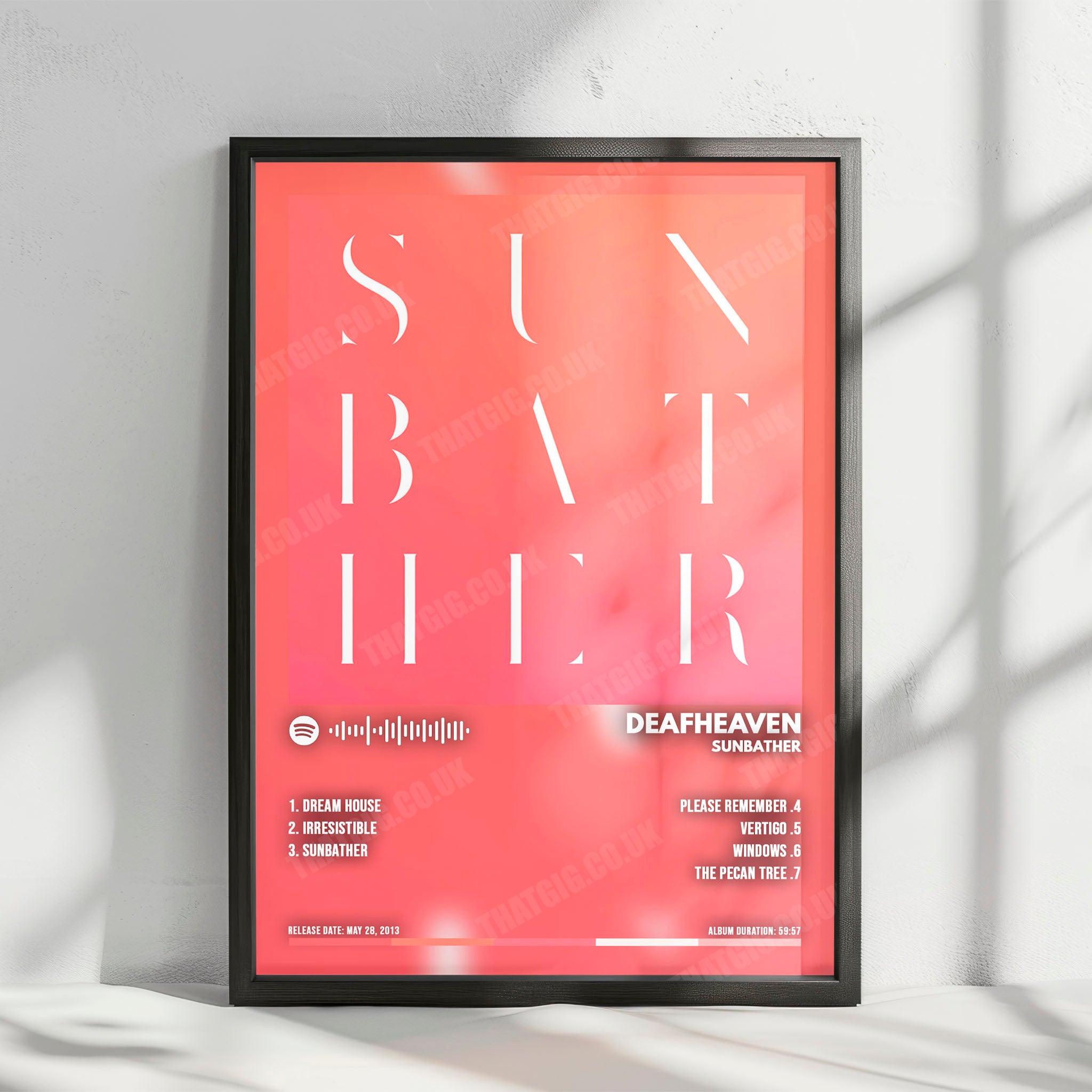 Deafheaven "Sunbather" Album Cover Poster - with Complete Tracklist