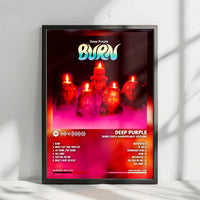 Deep Purple "Burn" Album Cover Poster - with Complete Tracklist