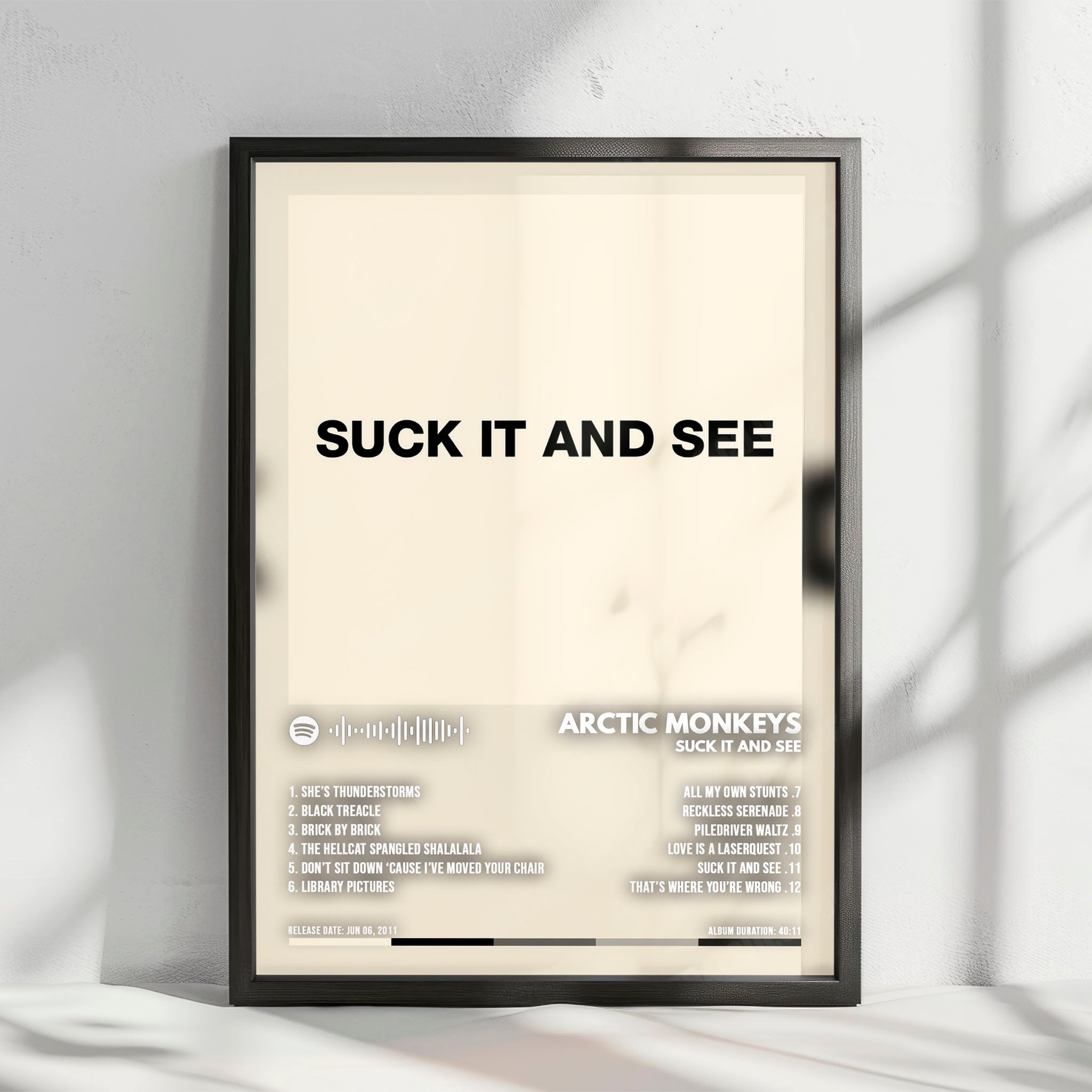 Arctic Monkeys "Suck It and See" Album Cover Poster - with Complete Tracklist