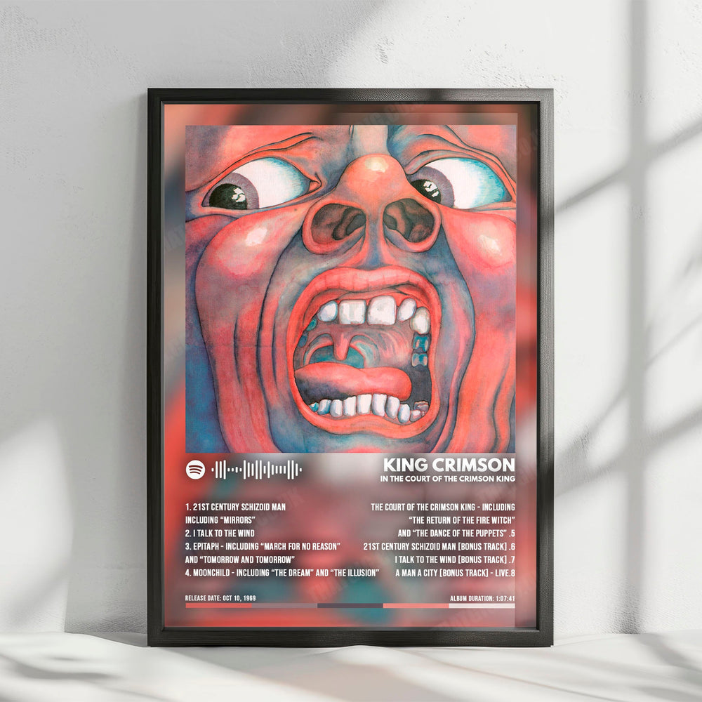 King Crimson "In the Court of the Crimson King  " Album Cover Poster - with Complete Tracklist