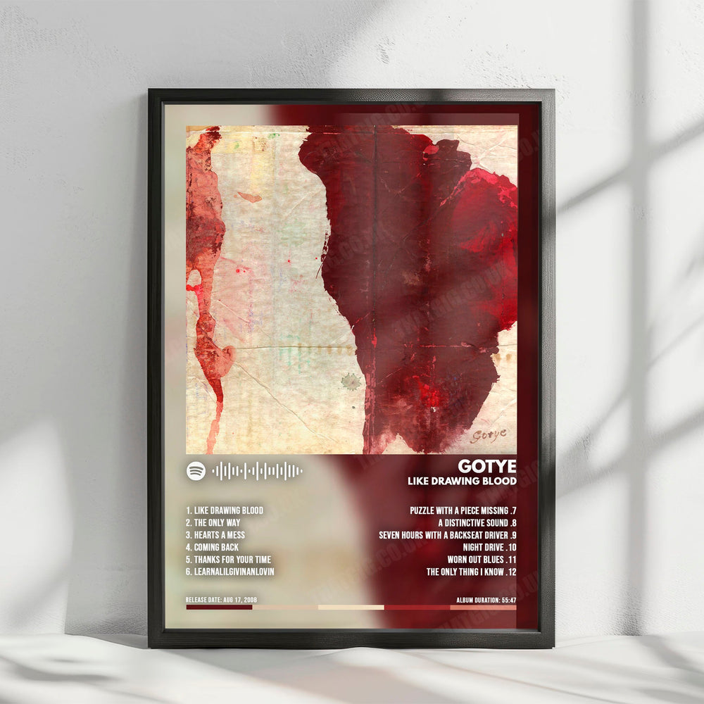 Gotye "Like Drawing Blood" Album Cover Poster - with Complete Tracklist