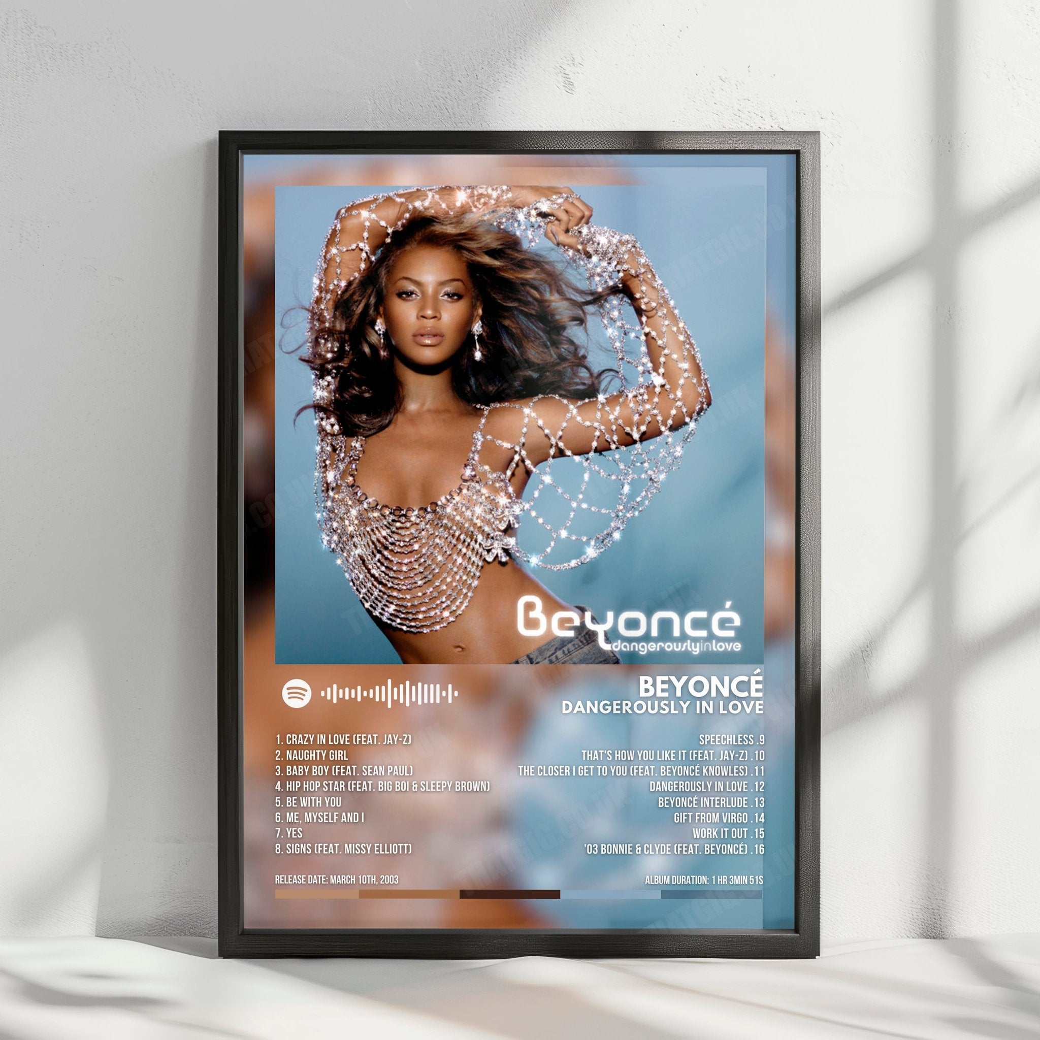 Beyoncé "Dangerously In Love" Album Cover Poster - with Complete Tracklist