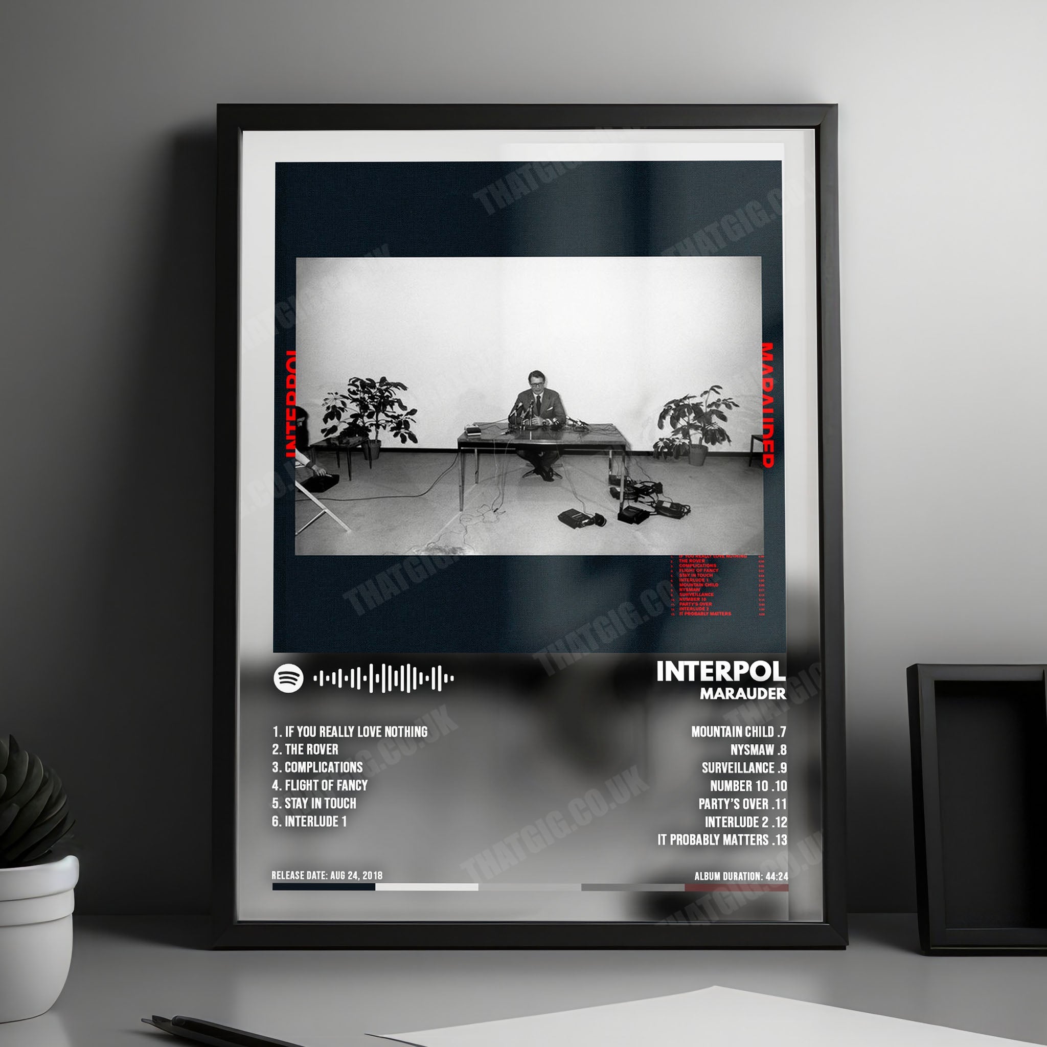 Interpol "Marauder" Album Cover Poster - with Complete Tracklist