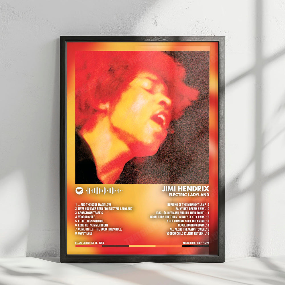 Jimi Hendrix "Electric Ladyland" Album Cover Poster - with Complete Tracklist