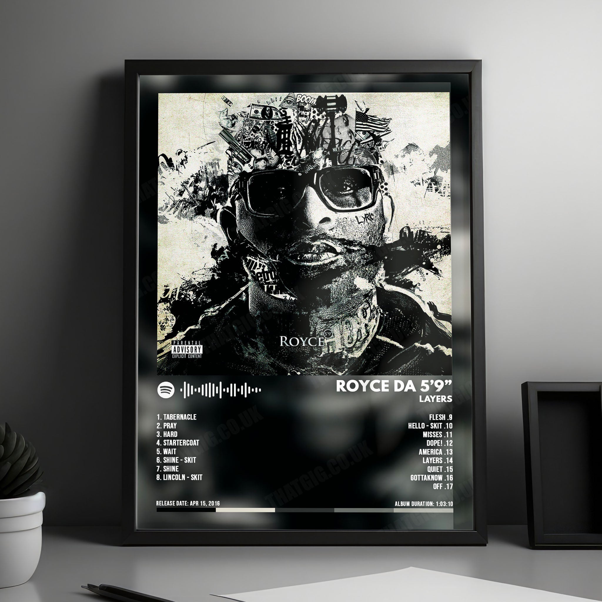Royce da 5'9" "Layers" Album Cover Poster - with Complete Tracklist