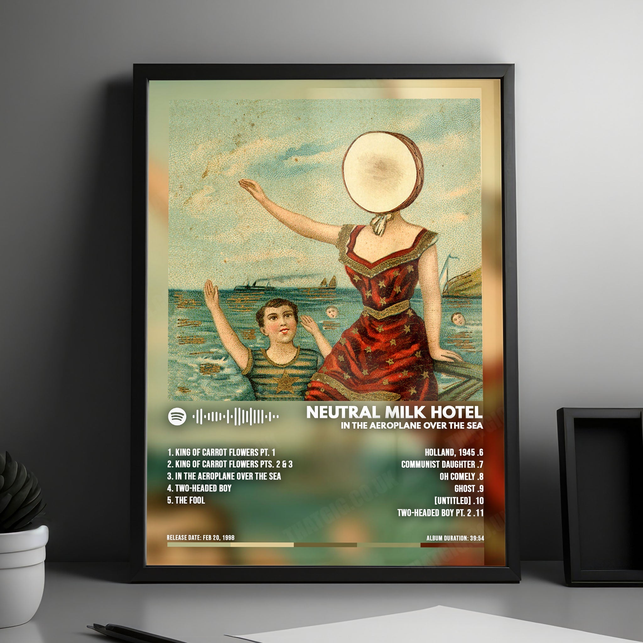 Neutral Milk Hotel "In the Aeroplane Over the Sea" Album Cover Poster - with Complete Tracklist