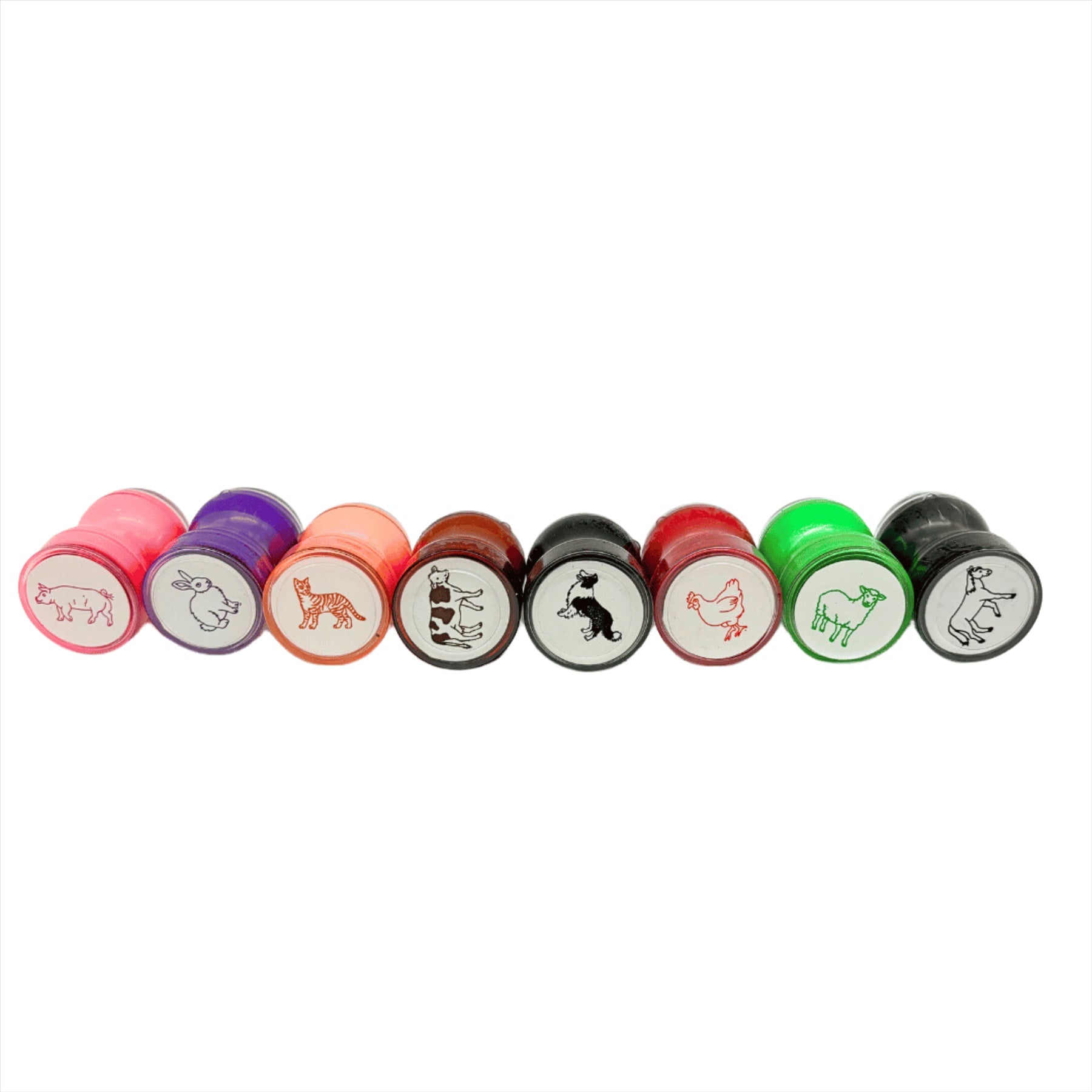Double Sided Self Inking Farm Animal Stamper with Roller (single)