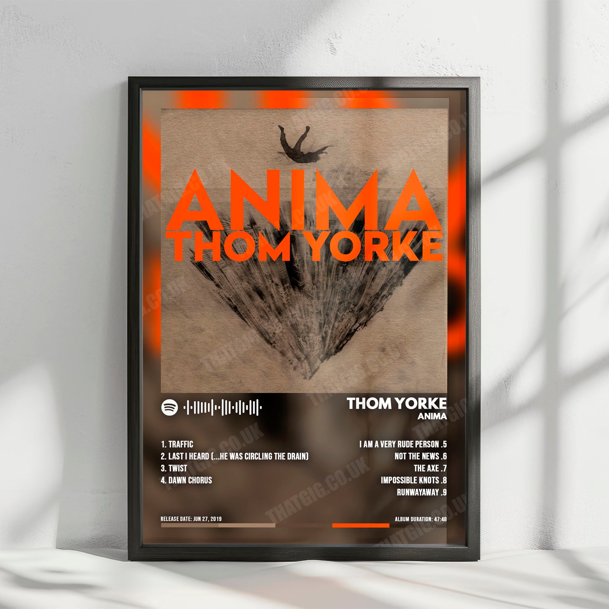 Thom Yorke "Anima" Album Cover Poster - with Complete Tracklist