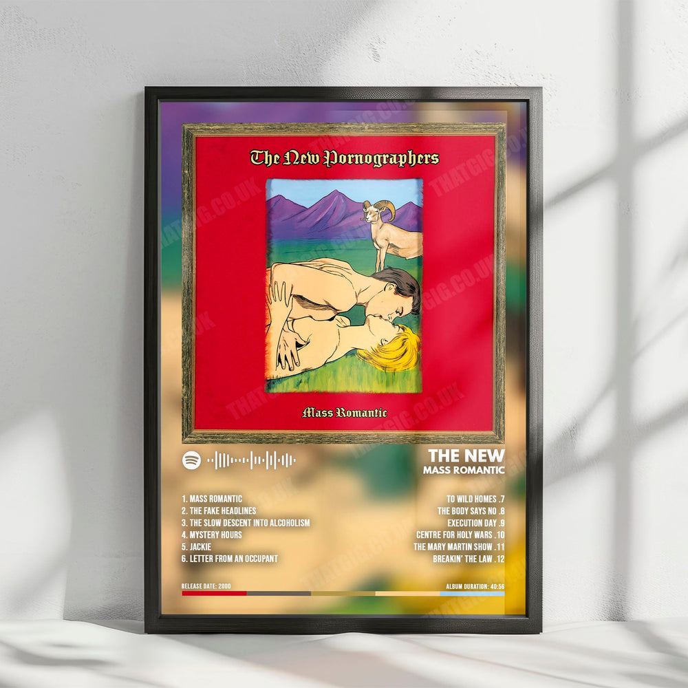 The New Pornographers "Mass Romantic" Album Cover Poster - with Complete Tracklist