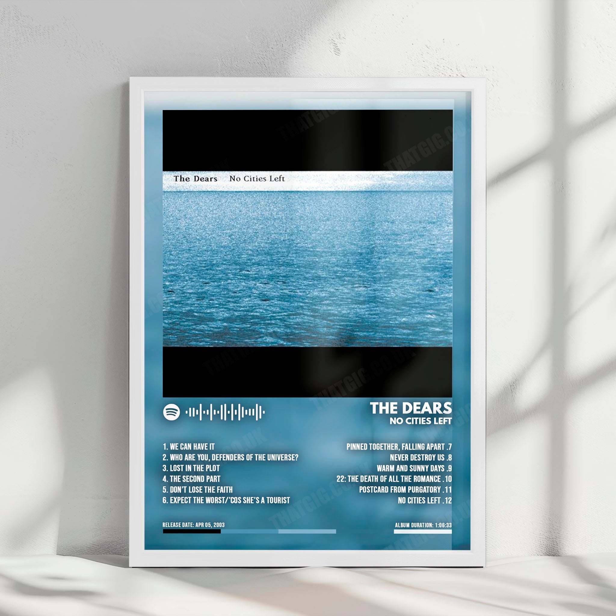 The Dears "No Cities Left" Album Cover Poster - with Complete Tracklist