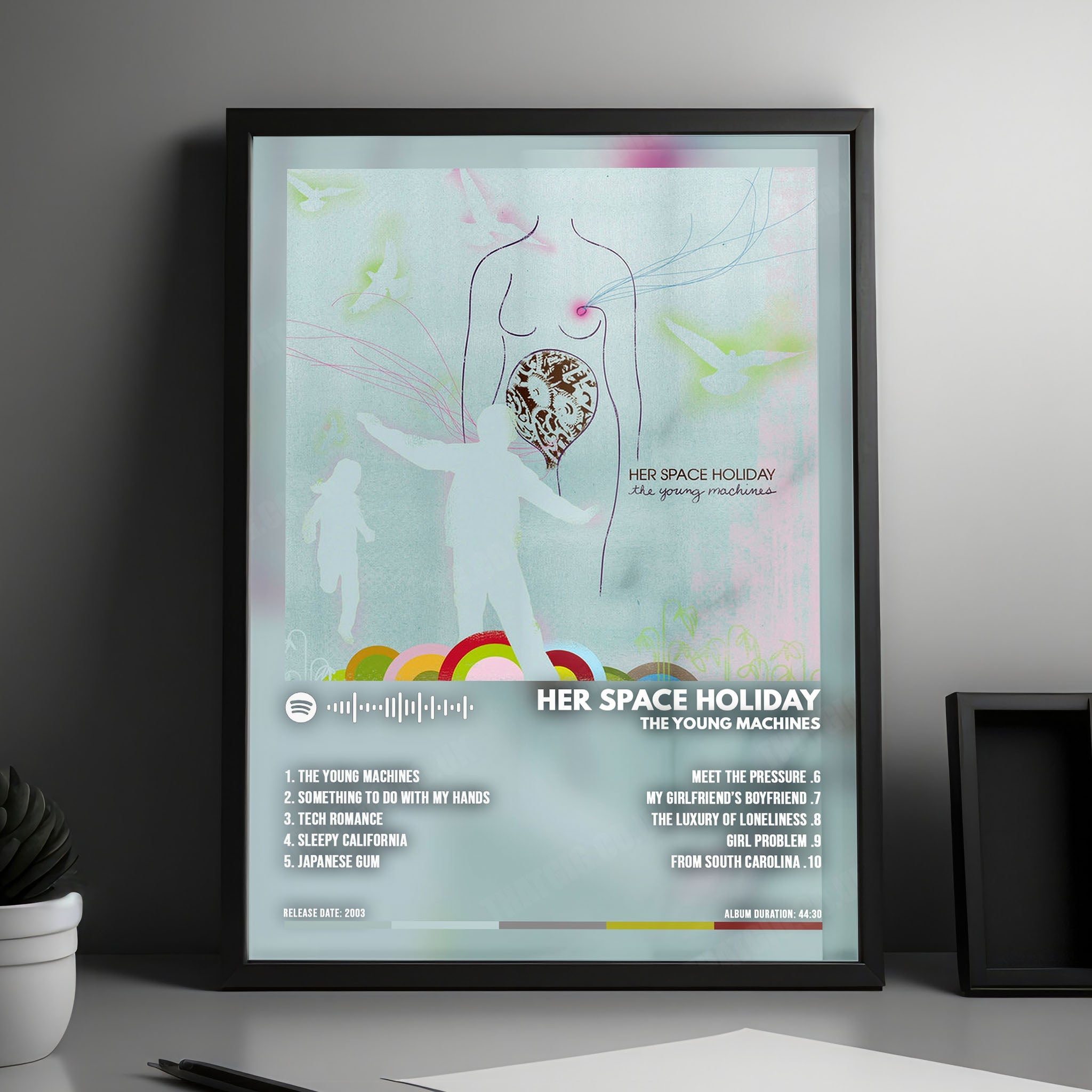 Her Space Holiday "The Young Machines" Album Cover Poster - with Complete Tracklist