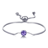 February (Amethyst) Birthstone Bracelet Created with Zircondia® Crystals
