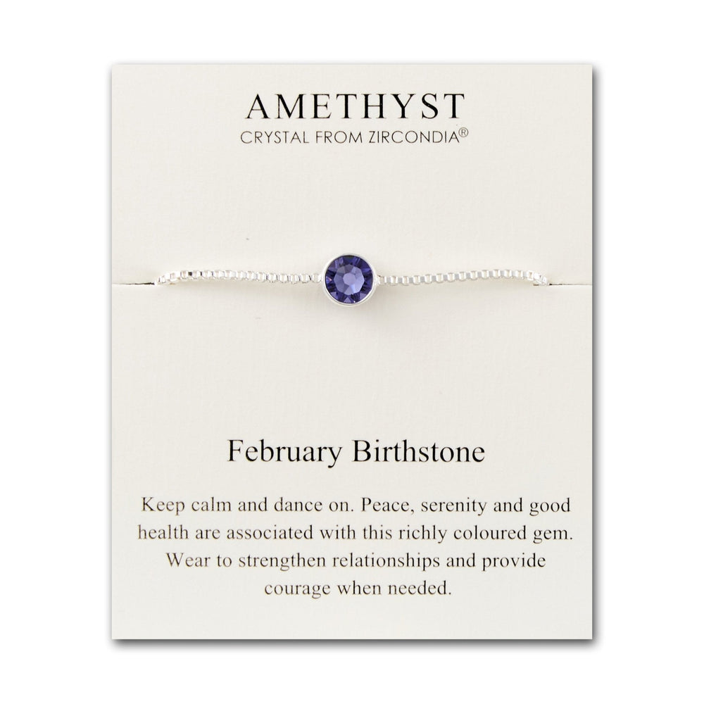 February (Amethyst) Birthstone Bracelet Created with Zircondia® Crystals
