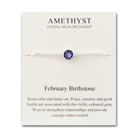 February (Amethyst) Birthstone Bracelet Created with Zircondia® Crystals