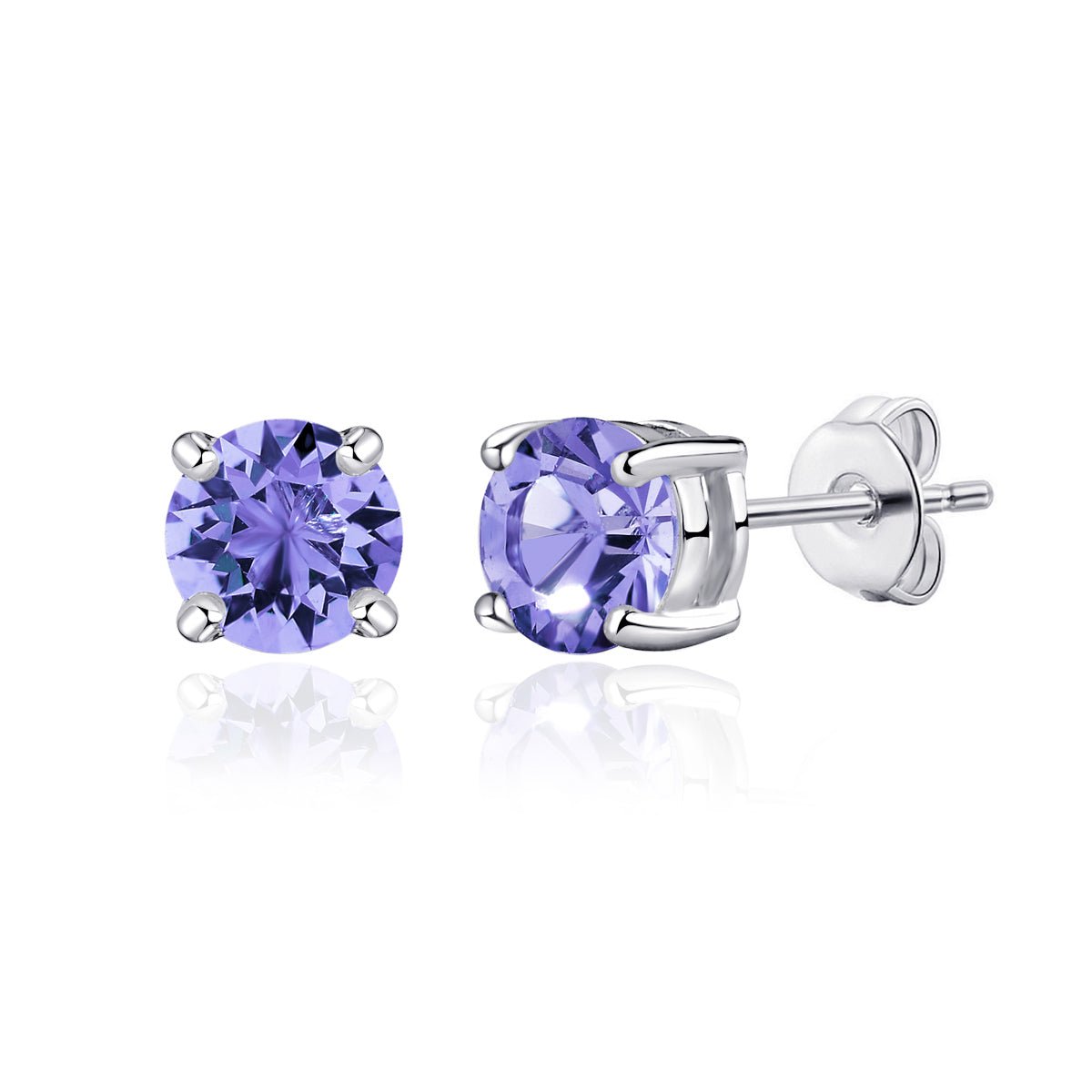 February (Amethyst) Birthstone Earrings Created with Zircondia® Crystals