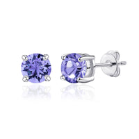 February (Amethyst) Birthstone Earrings Created with Zircondia® Crystals