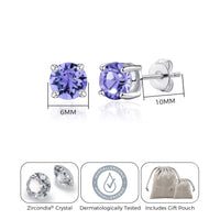 February (Amethyst) Birthstone Earrings Created with Zircondia® Crystals