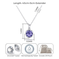 February (Amethyst) Birthstone Necklace Created with Zircondia® Crystals