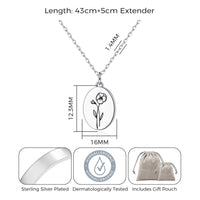 February Birth Flower Violet Necklace with Card