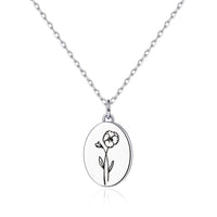 February Birth Flower Violet Necklace with Card