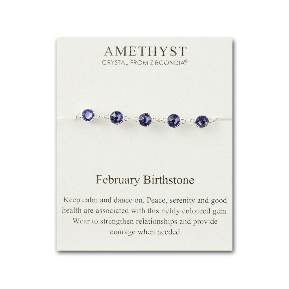 February Birthstone Bracelet Created with Amethyst Zircondia® Crystals